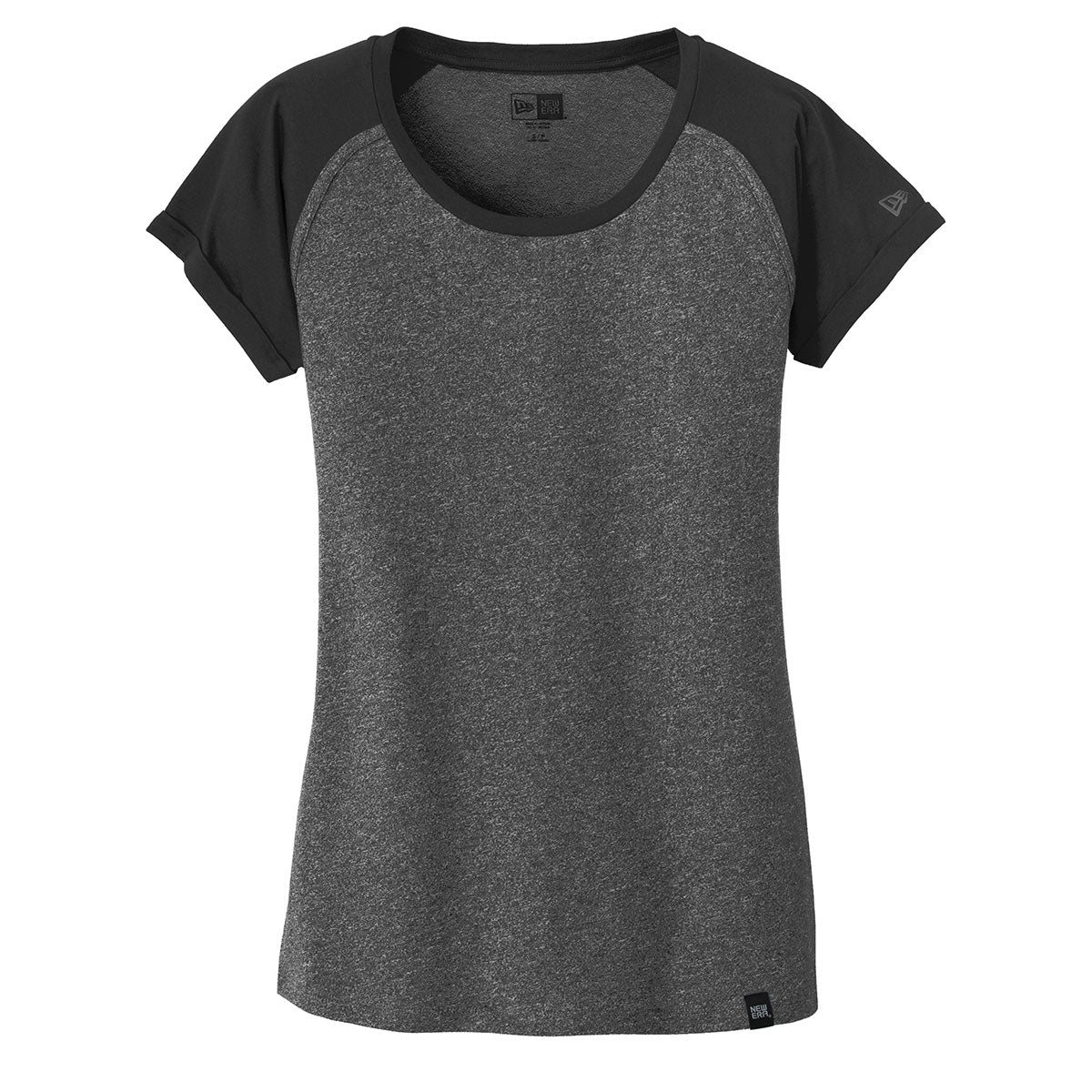 New Era Women's Black Twist Heritage Blend Varsity Tee