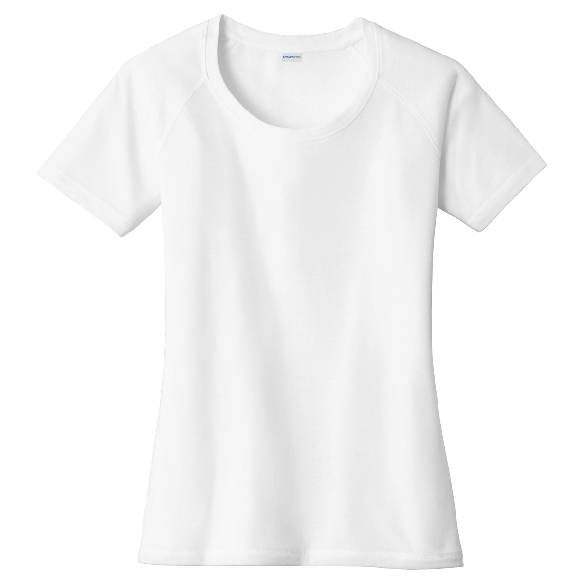 Sport-Tek Women's Stunning White PosiCharge Tri-Blend Scoop Neck Tee - Elevate Your Team Look!