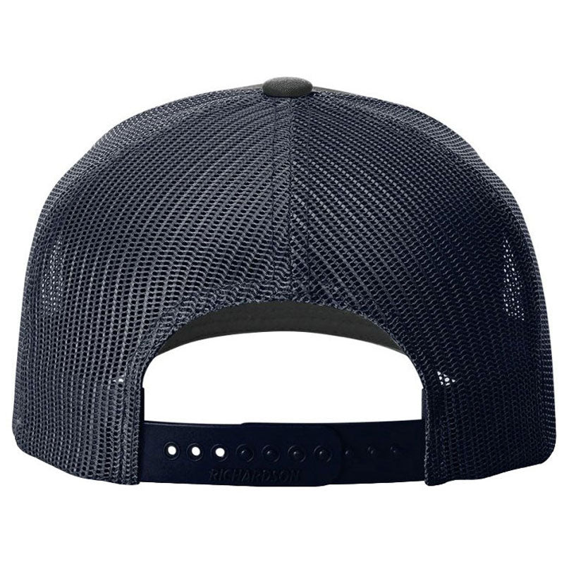 Richardson Ombre Blue/Navy Mesh Back Five Panel Trucker Hat: Customizable Branding Cap