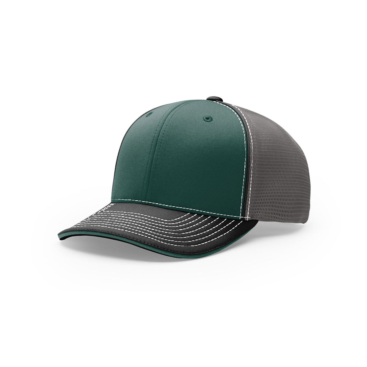 Richardson Tri-Color R-Flex Cap: Dark Green, Charcoal, Black - On-Field Pulse Perfection