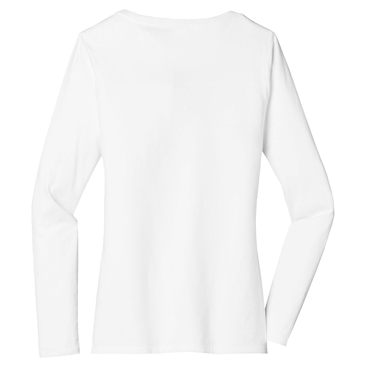 District Women's White Essential Long Sleeve V-Neck Tee