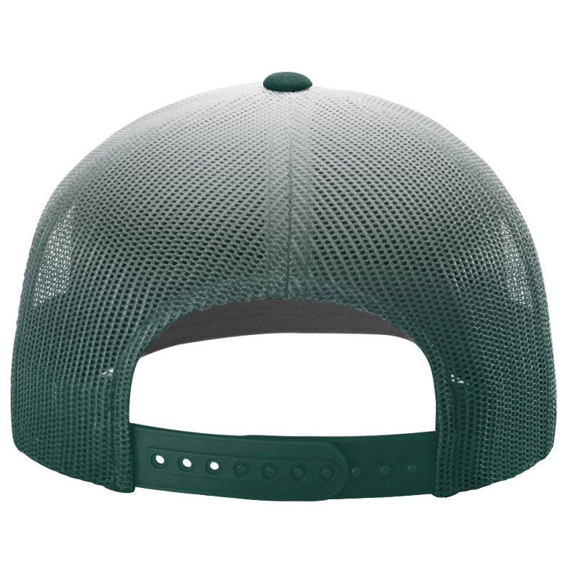 Richardson Dark Green/White Fade Printed Mesh Trucker Hat - Ideal for Outdoor Promotions