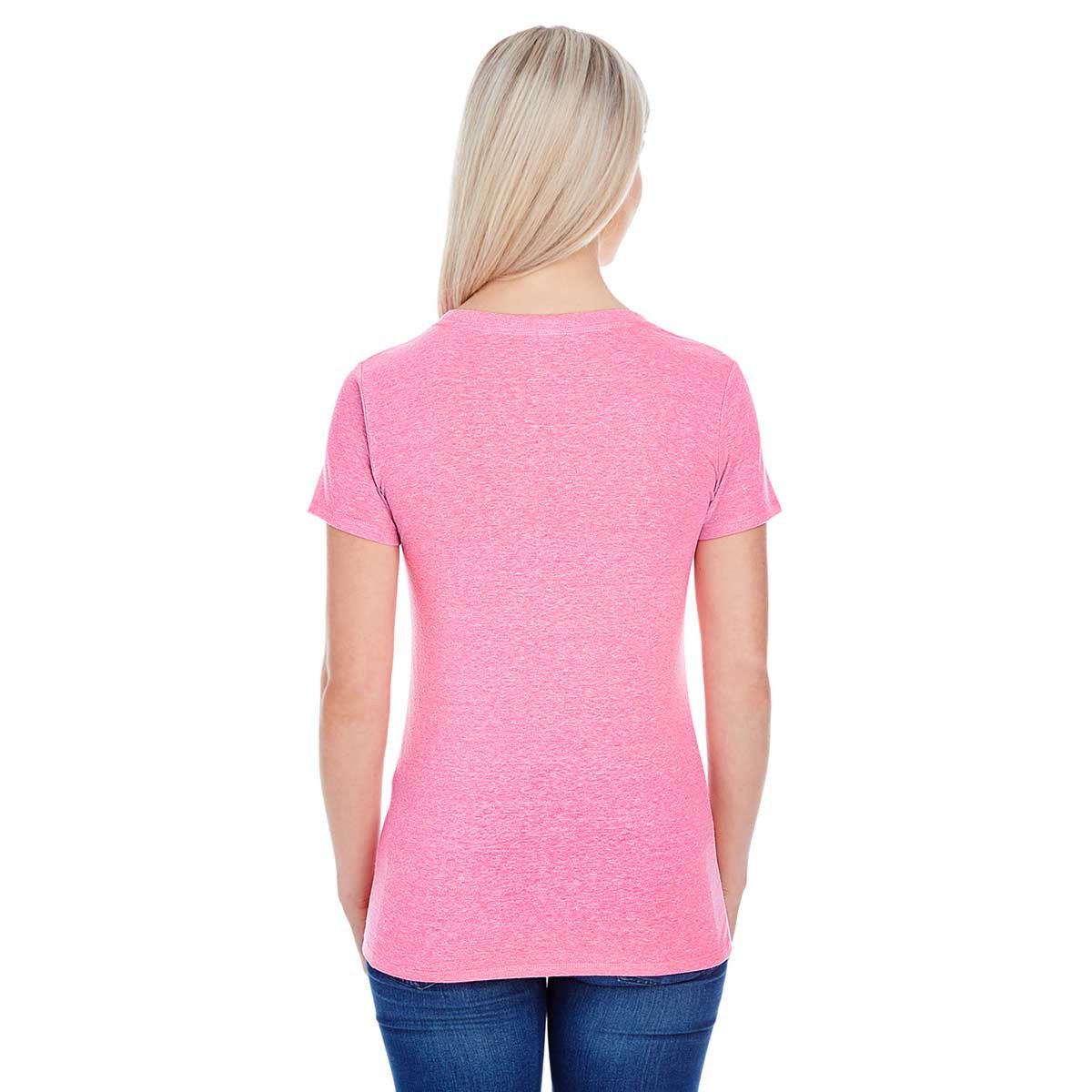 Threadfast Women's Stunning Neon Pink Triblend Short-Sleeve T-Shirt - Must-Have for Summer!