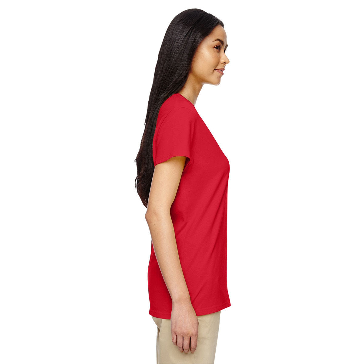 Gildan Women's Stunning Red 5.3 oz. V-Neck T-Shirt