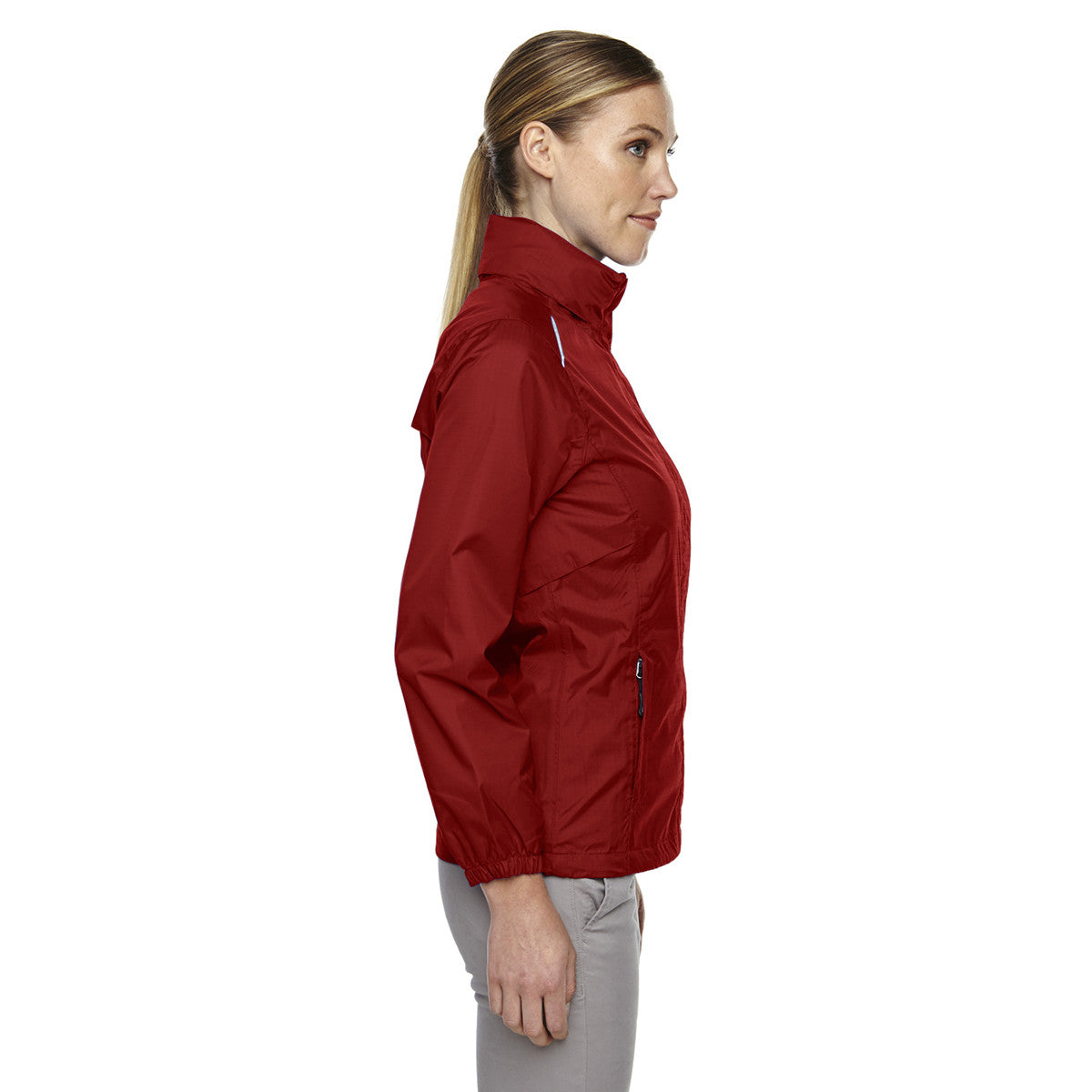 Core 365 Women's Stunning Red Climate-Ready Seam-Sealed Lightweight Variegated Ripstop Jacket