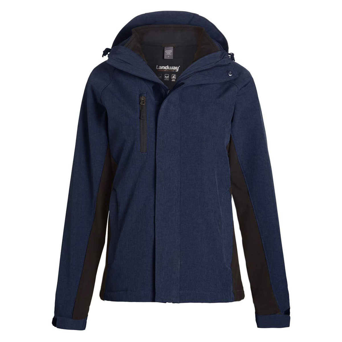 Landway Women's Stunning Heather Deep Blue/Black Gravity 3-in-1 System Soft Shell
