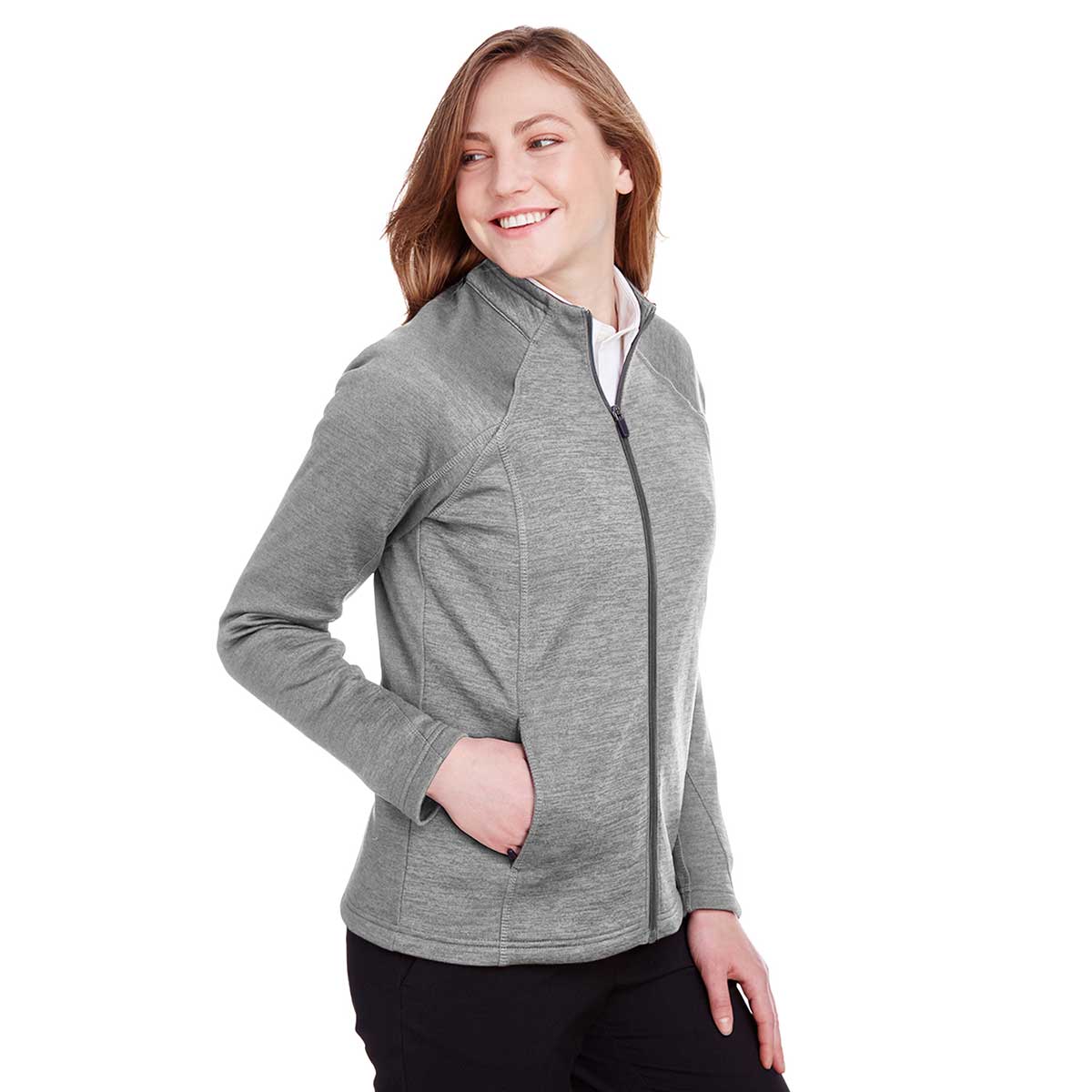 North End Women's Flux 2.0 Full-Zip Jacket - Light Heather/Carbon