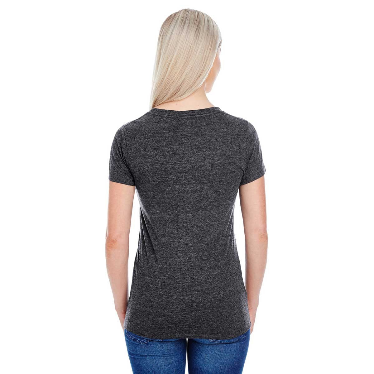 Threadfast Women's Stylish Black Triblend Short-Sleeve T-Shirt