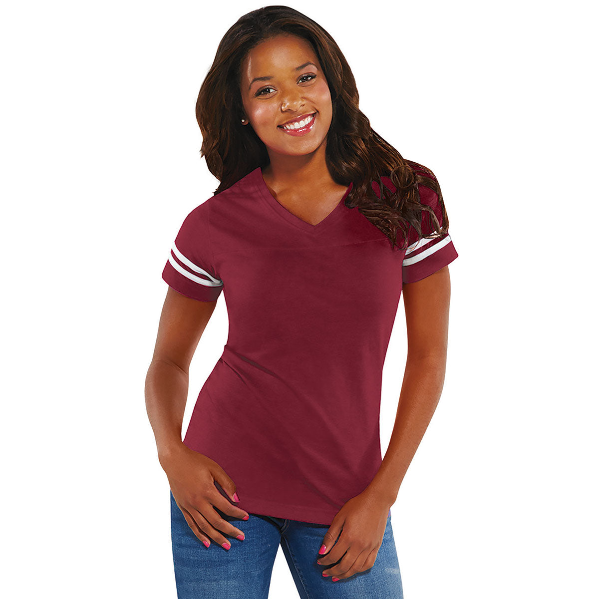 LAT Women's Vintage Burgundy/Blended White Football Jersey - A Fashionable Game Changer