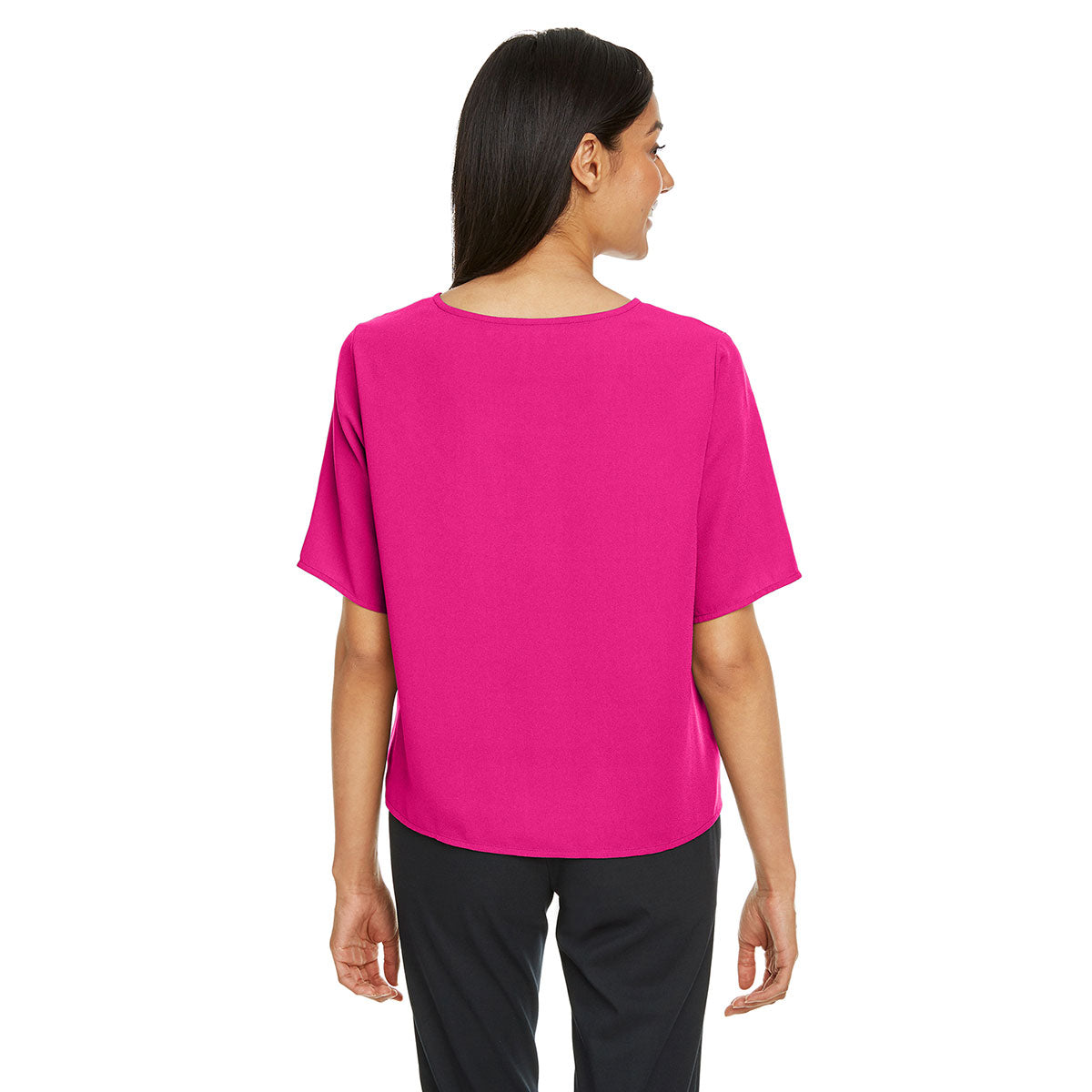 Devon & Jones Women's Crown Raspberry Perfect Fit Tie-Front Blouse: A Fashionable Delight