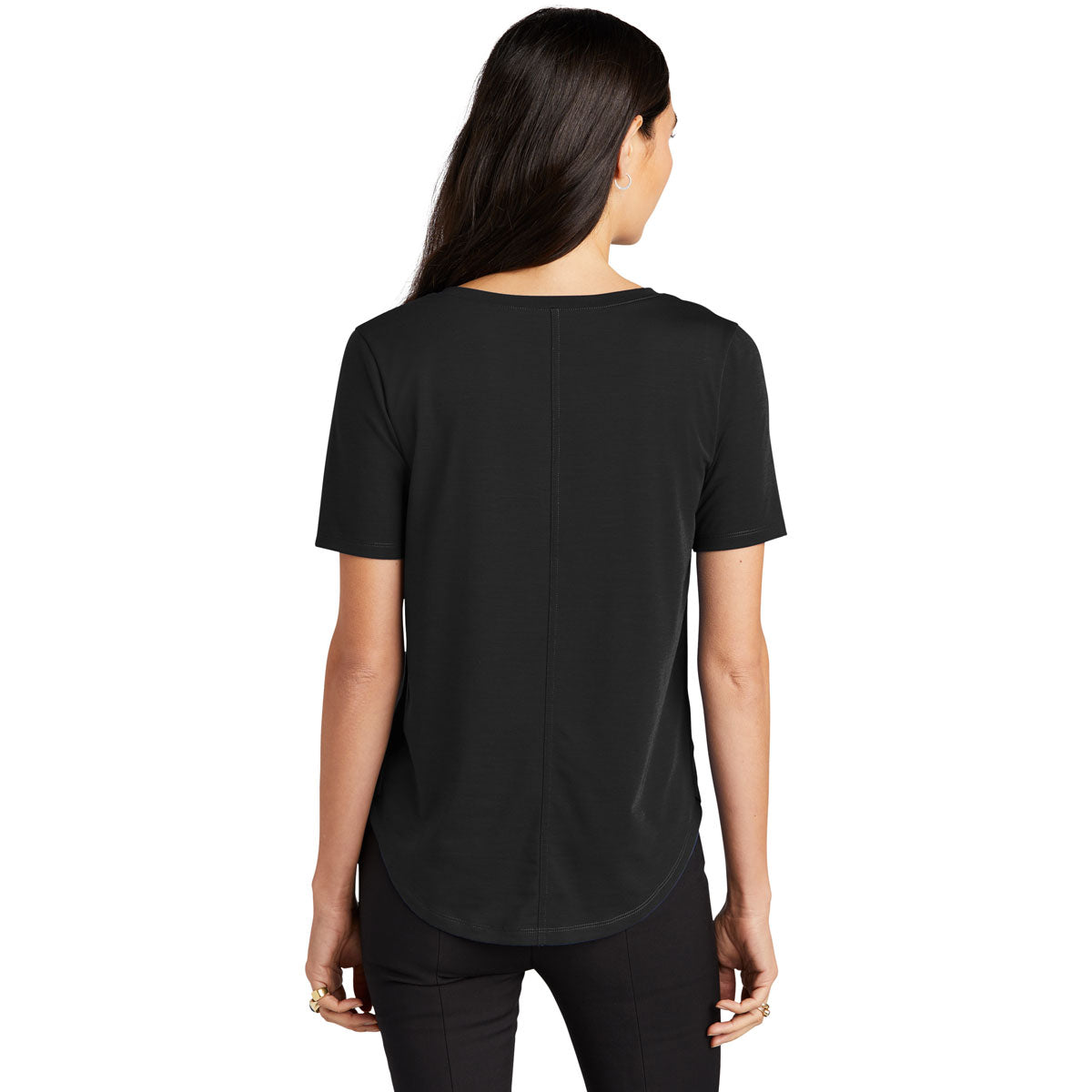 Mercer+Mettle Women's Stunning Deep Black Stretch Relaxed Scoop Tee