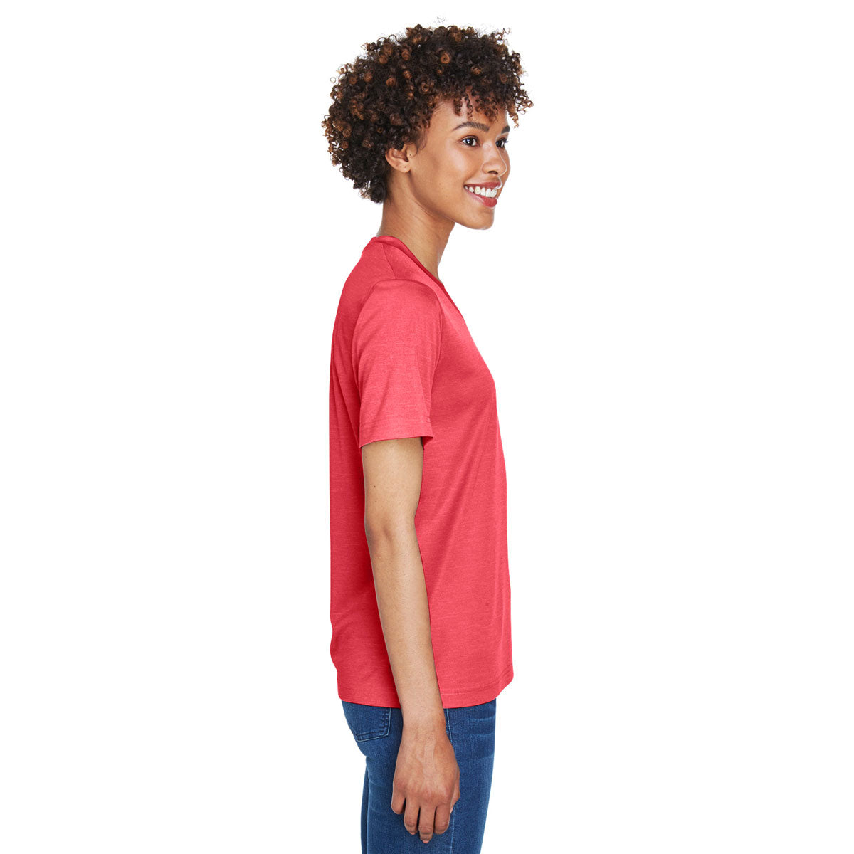 Team 365 Women's Performance Red Heather Zone Sonic T-Shirt