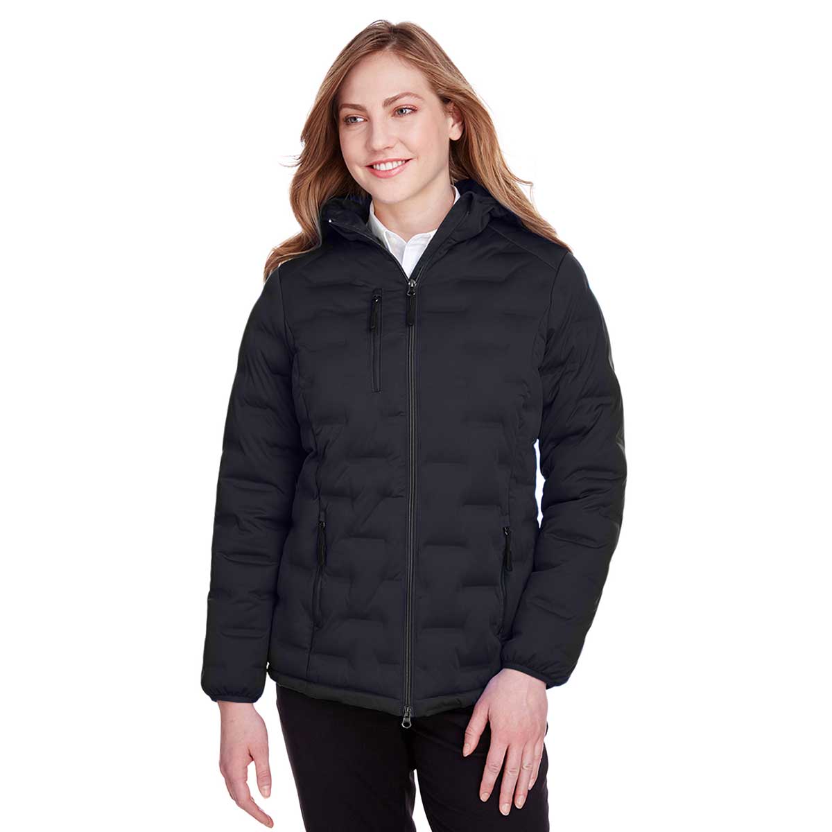North End Women's Stylish Black/Carbon Loft Puffer Jacket