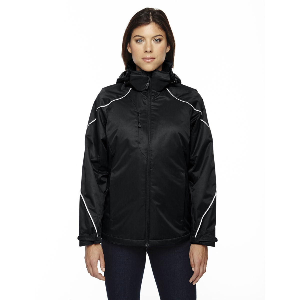 North End Women's Stylish Black Angle 3-In-1 Bonded Fleece Liner Jacket