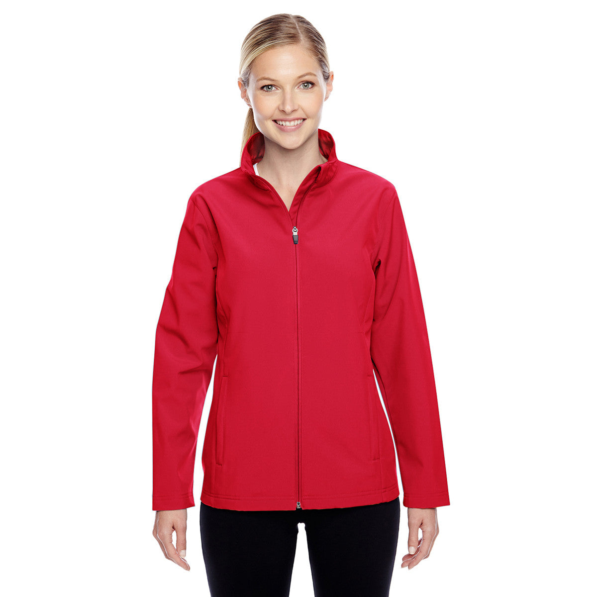 Team 365 Women's Red Leader Fashionable Soft Shell Sports Jacket