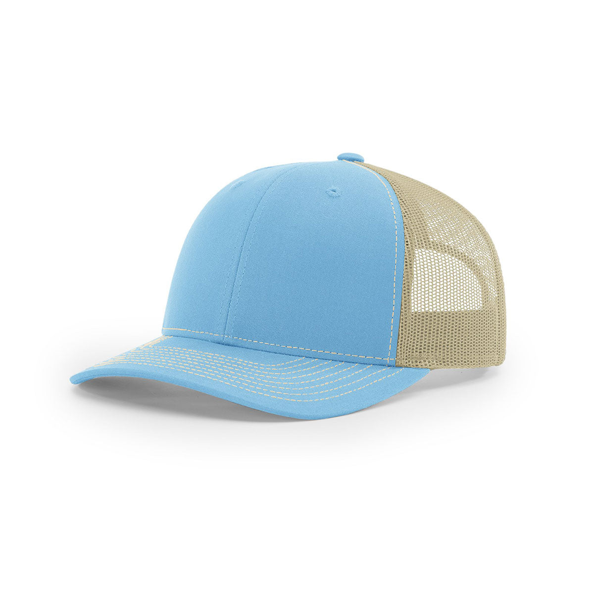 Richardson Columbia Blue/Khaki Mesh Back Split Trucker Hat - A Versatile Branding Essential