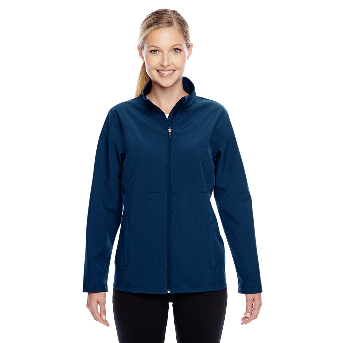 Team 365 Women's Dark Navy Sport Leader Soft Shell Jacket - A Fashionable and Functional Must-Have!