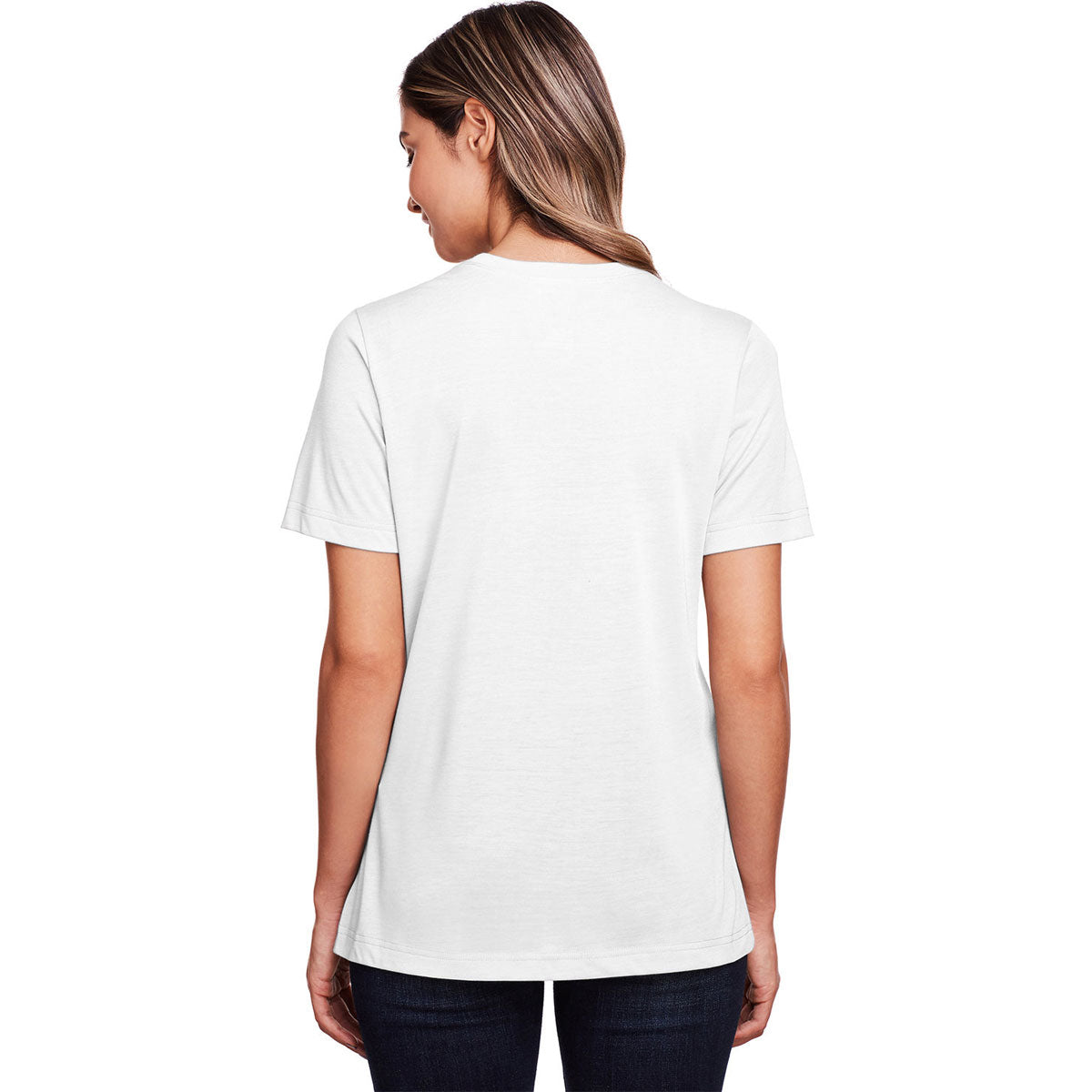 Core 365 Women's White Fusion ChromaSoft Performance T-Shirt: Stylish and Functional