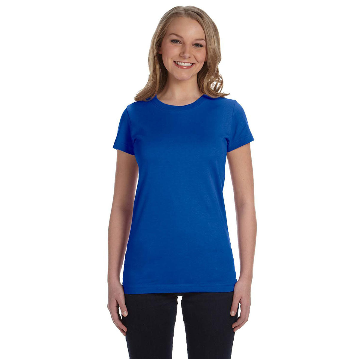 LAT Women's Royal Junior Fit Premium Jersey T-Shirt - Ideal for Brand Promotion