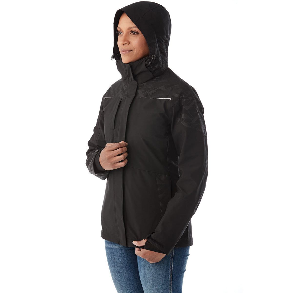 Elevate Women's Stylish Black Yamaska 3-IN-1 Jacket - A Cold-Weather Essential!