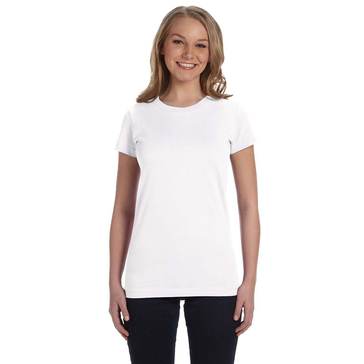LAT Women's White Junior Fit Super-Soft Jersey T-Shirt: Ideal for Brand Promotion