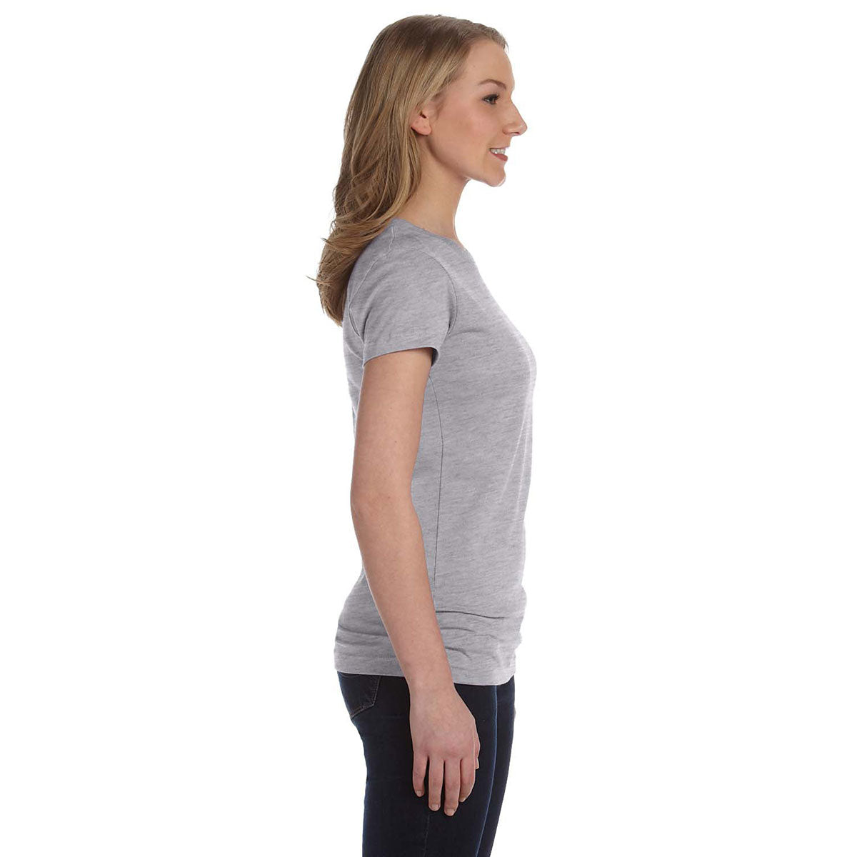LAT Women's Junior Fit Heather Fine Jersey T-Shirt: Ideal for Branding
