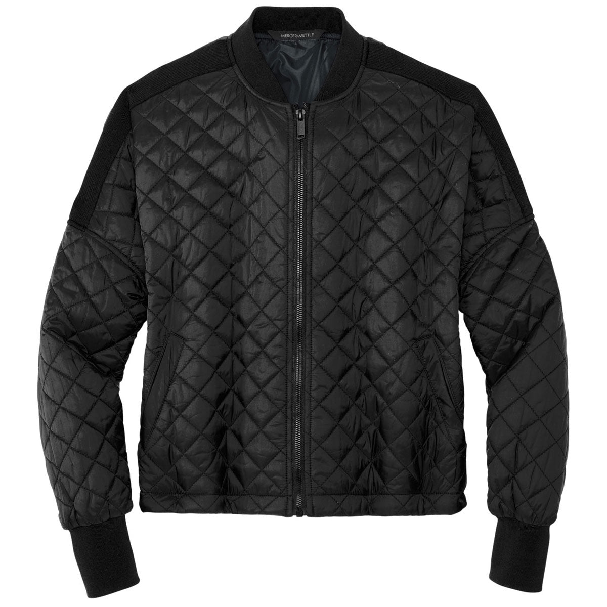 Mercer+Mettle Women's Stunning Deep Black Boxy Quilted Jacket
