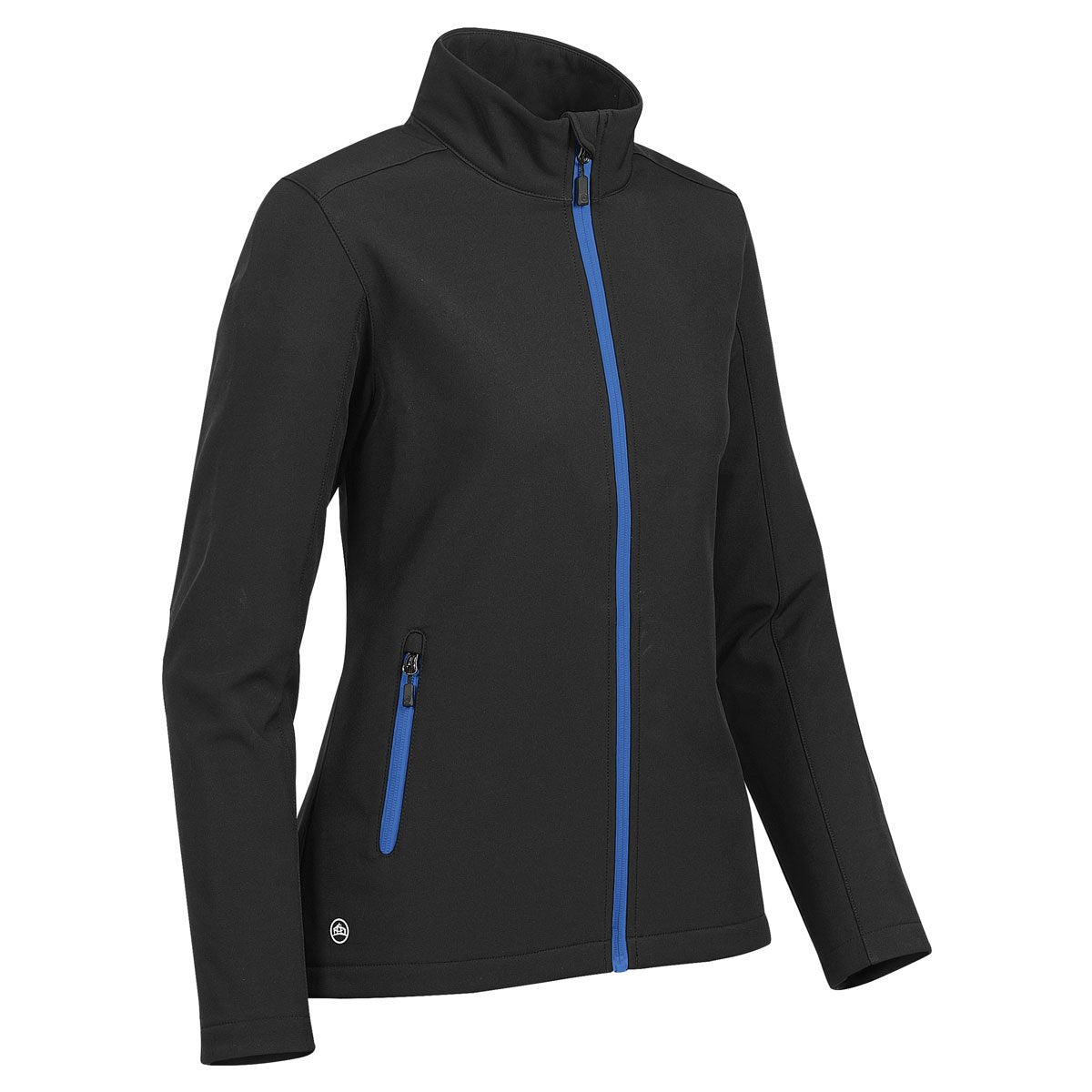 Stormtech Women's Stunning Black/Azure Blue Orbiter Softshell Jacket