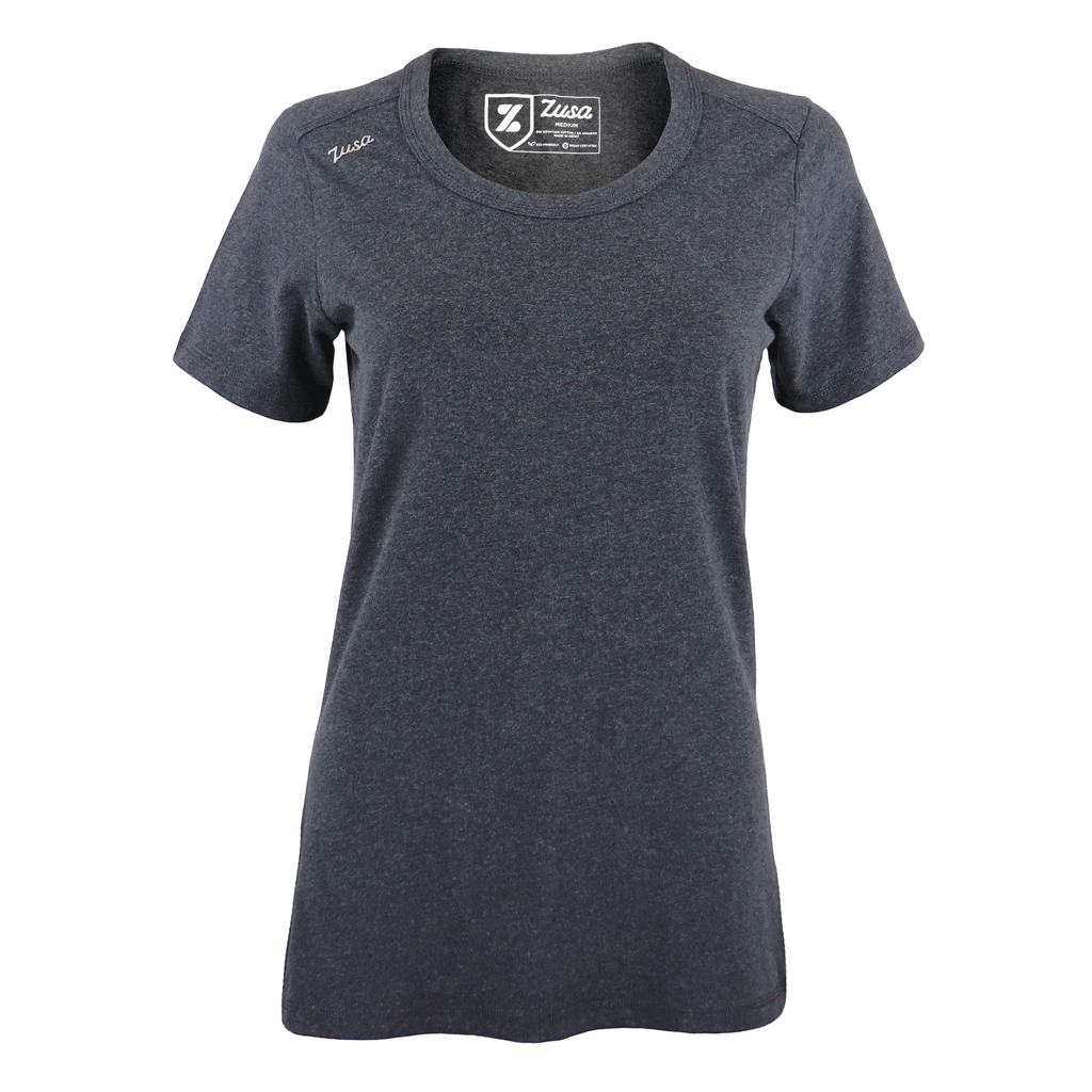 Zusa Women's Stunning Black Heather Peachy Tee