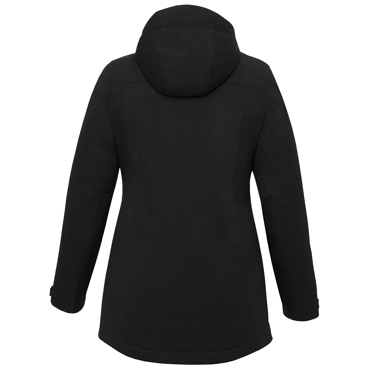Elevate Women's Stylish Black Lena Eco Water-Repellent Insulated Hooded Jacket