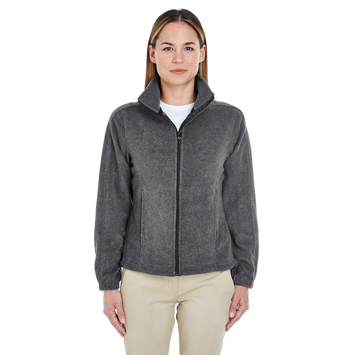 UltraClub Women's Charcoal Iceberg Fleece Full-Zip Jacket - The Ultimate Cold-Weather Essential