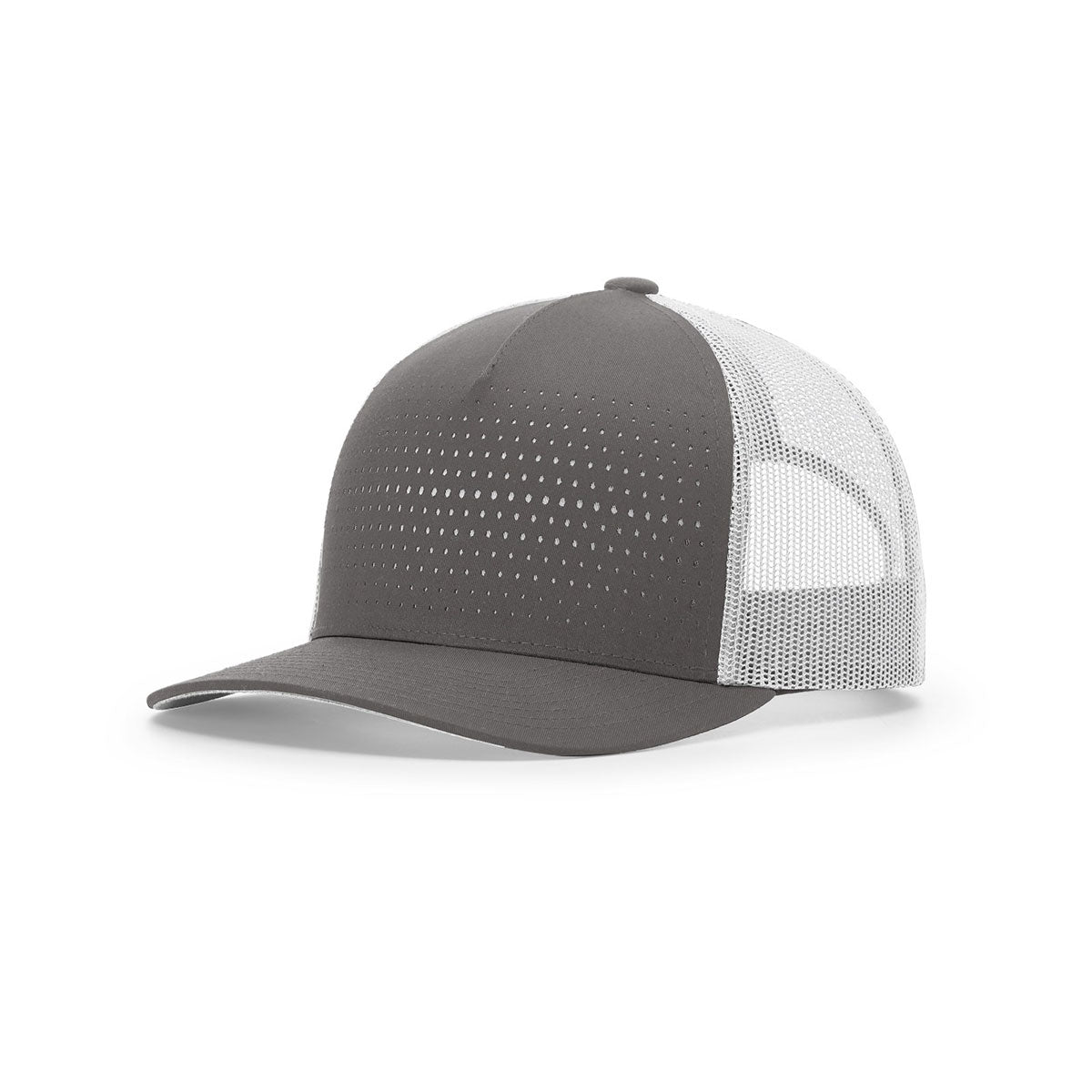 Richardson Charcoal/Light Grey Sideline Laser Cut Trucker Hat - Five Panel Style
