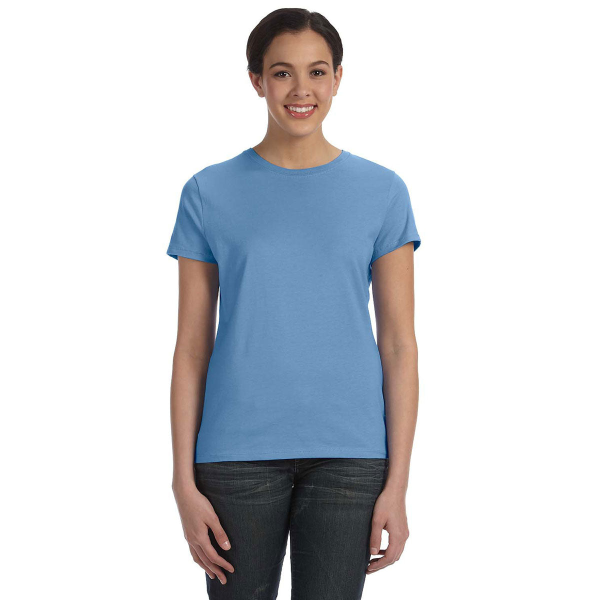 Hanes Women's Stunning Carolina Blue 4.5 oz. 100% Ringspun Cotton nano-T T-Shirt