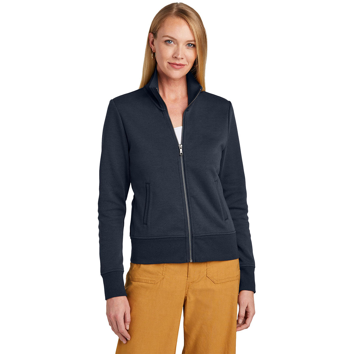 Brooks Brothers Women's Stunning Night Navy Double-Knit Full Zip Jacket