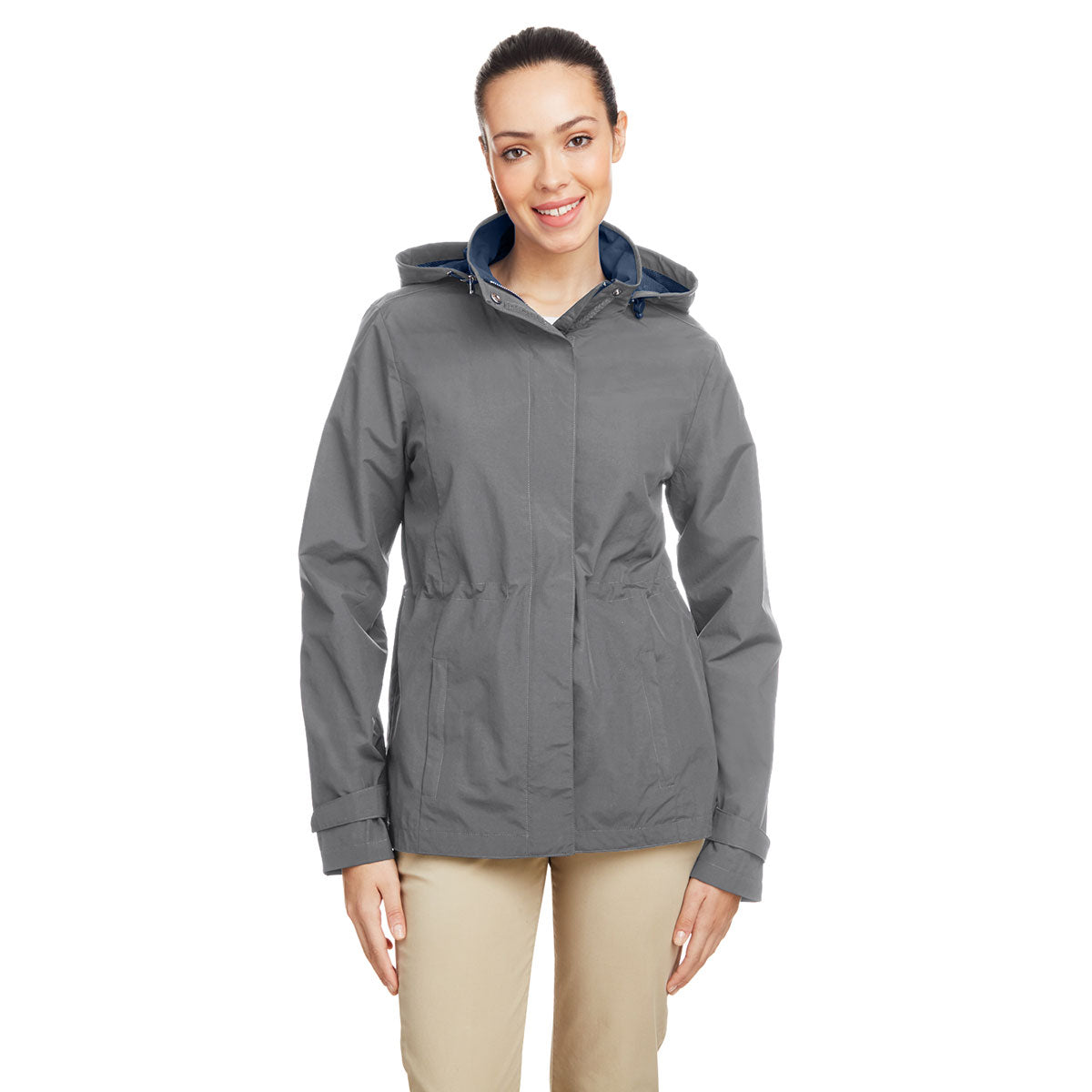 Nautica Women's Stunning Graphite Voyage Raincoat: A Must-Have for Outdoor Enthusiasts