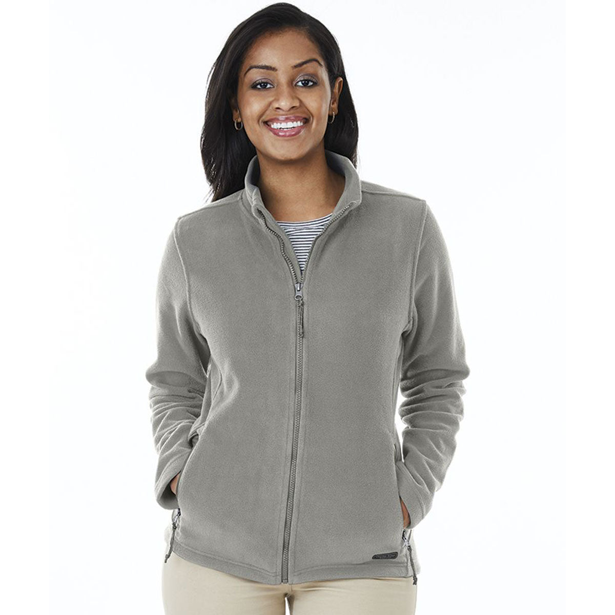 Charles River Women's Light Grey Heather Boundary Fleece Jacket - Cozy & Stylish