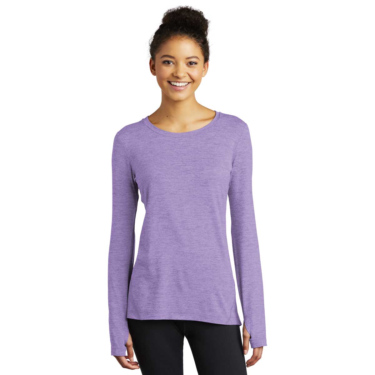 Sport-Tek Women's Hyacinth Heather Exchange 1.5 Long Sleeve Crew: A Stylish and Functional Top