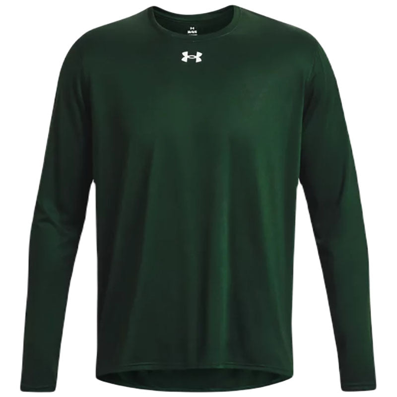 Under Armour Men's Forest Green/White Team Tech Long Sleeve - Custom Logo Magic!