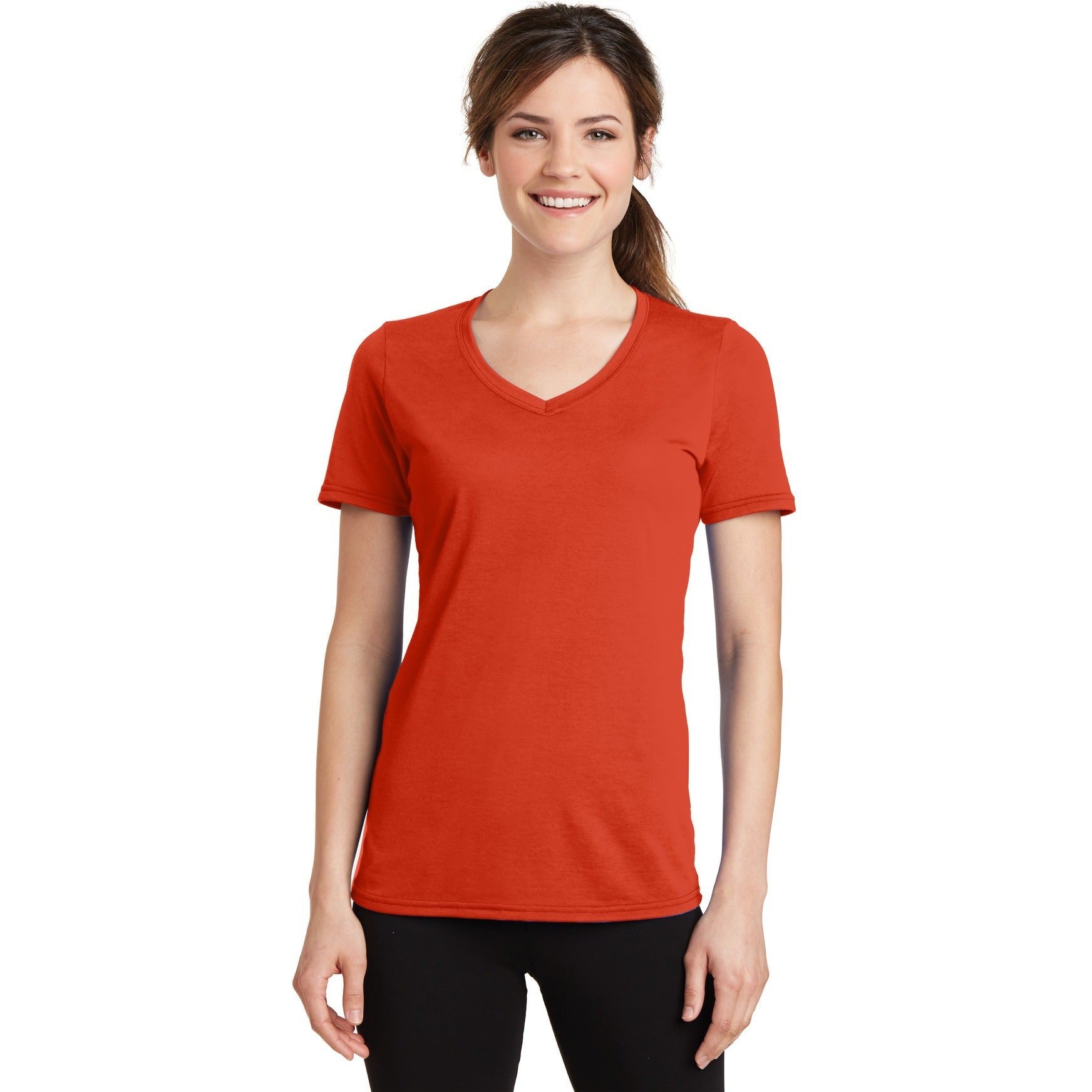 Hurry! Port & Company Ladies' Performance Blend V-Neck Tee - Clearance Sale!