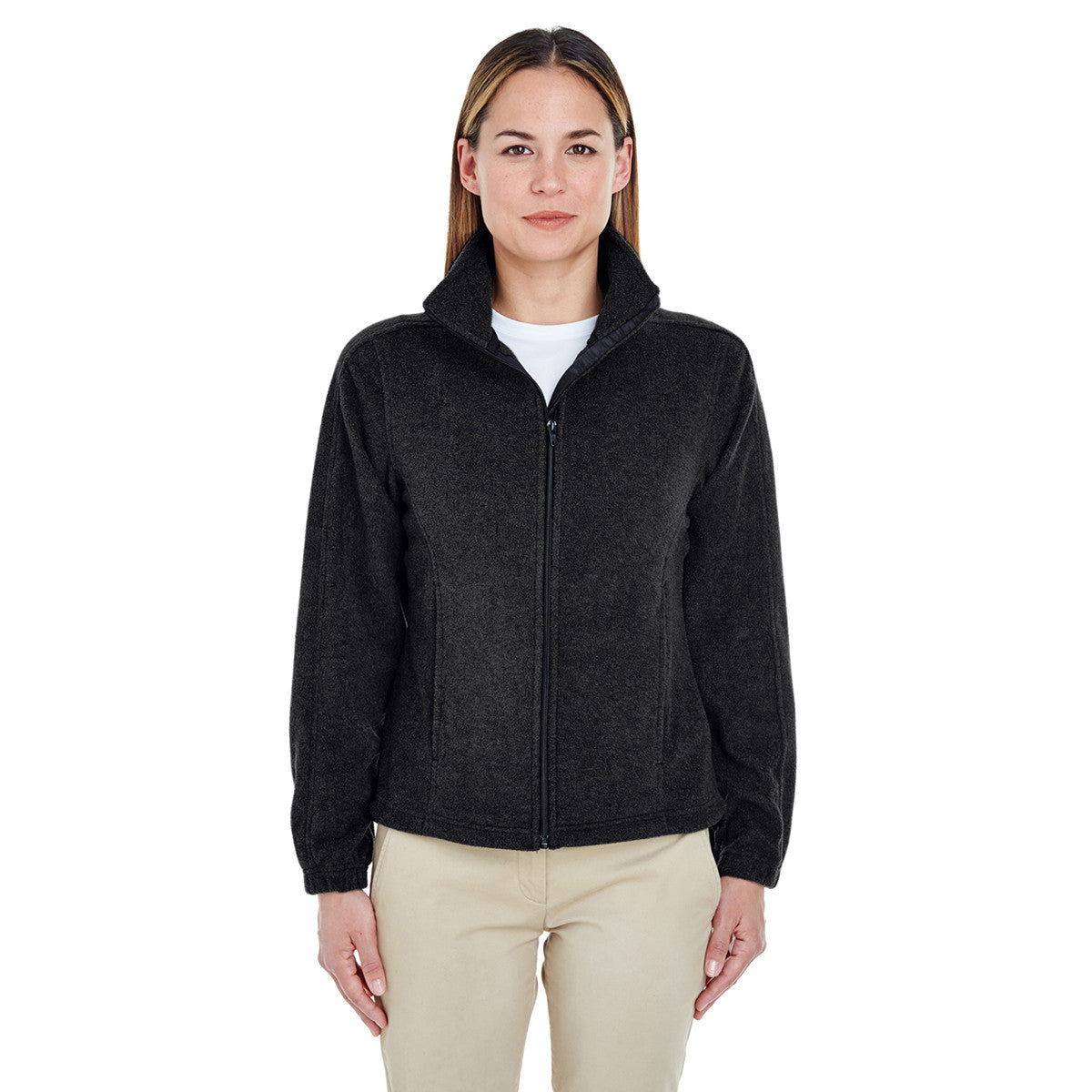 UltraClub Women's Black Iceberg Cozy Fleece Full-Zip Jacket - The Ultimate Cold-Weather Essential!