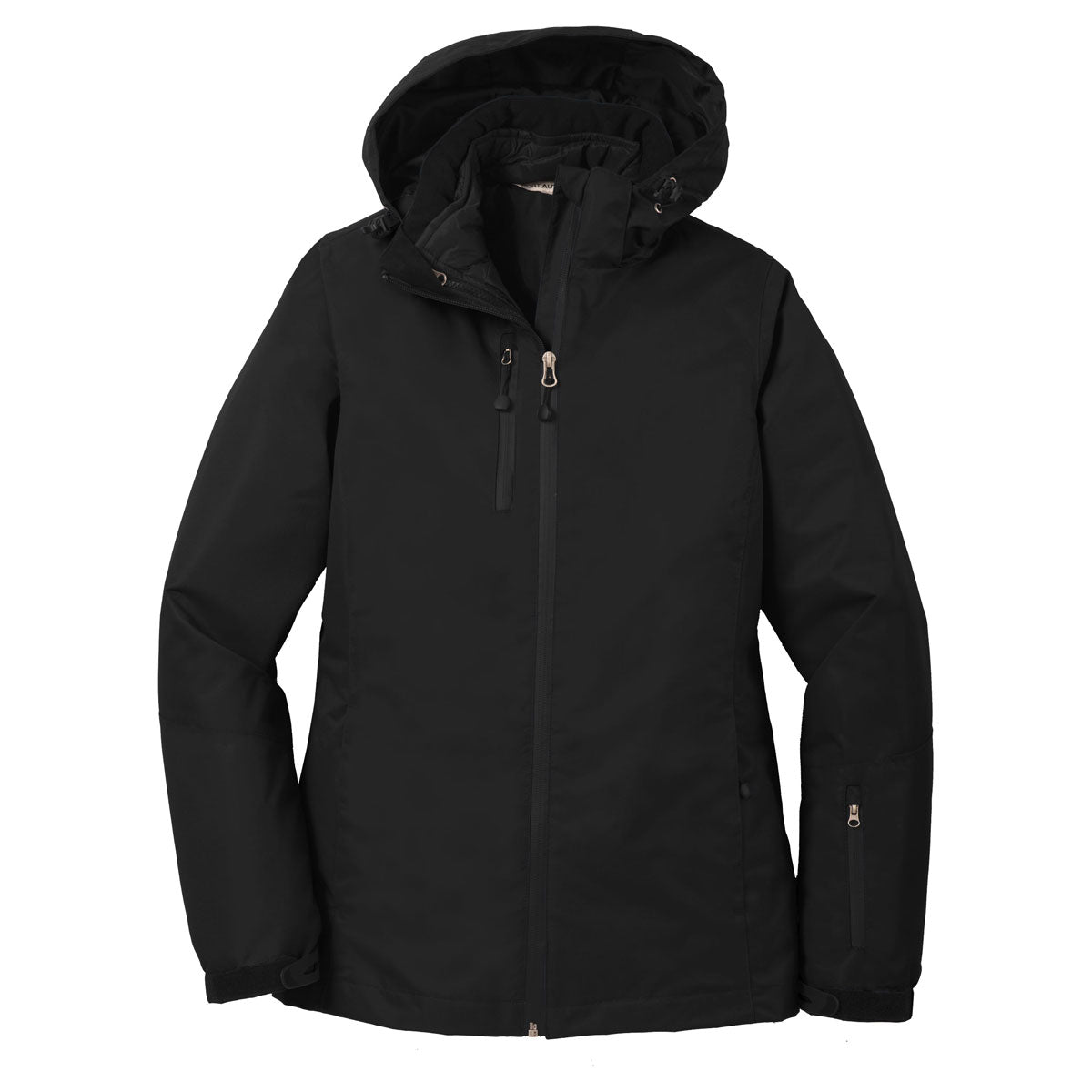 Port Authority Women's Stylish Black/Black Vortex Waterproof 3-in-1 Jacket - Your Weather-Ready Essential
