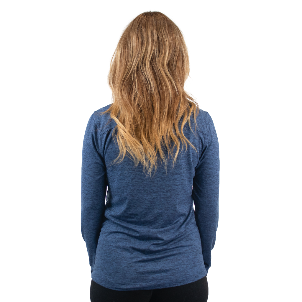 Zusa Women's Navy Heather Brisk Quarter Zip - A Must - Have for Active Women
