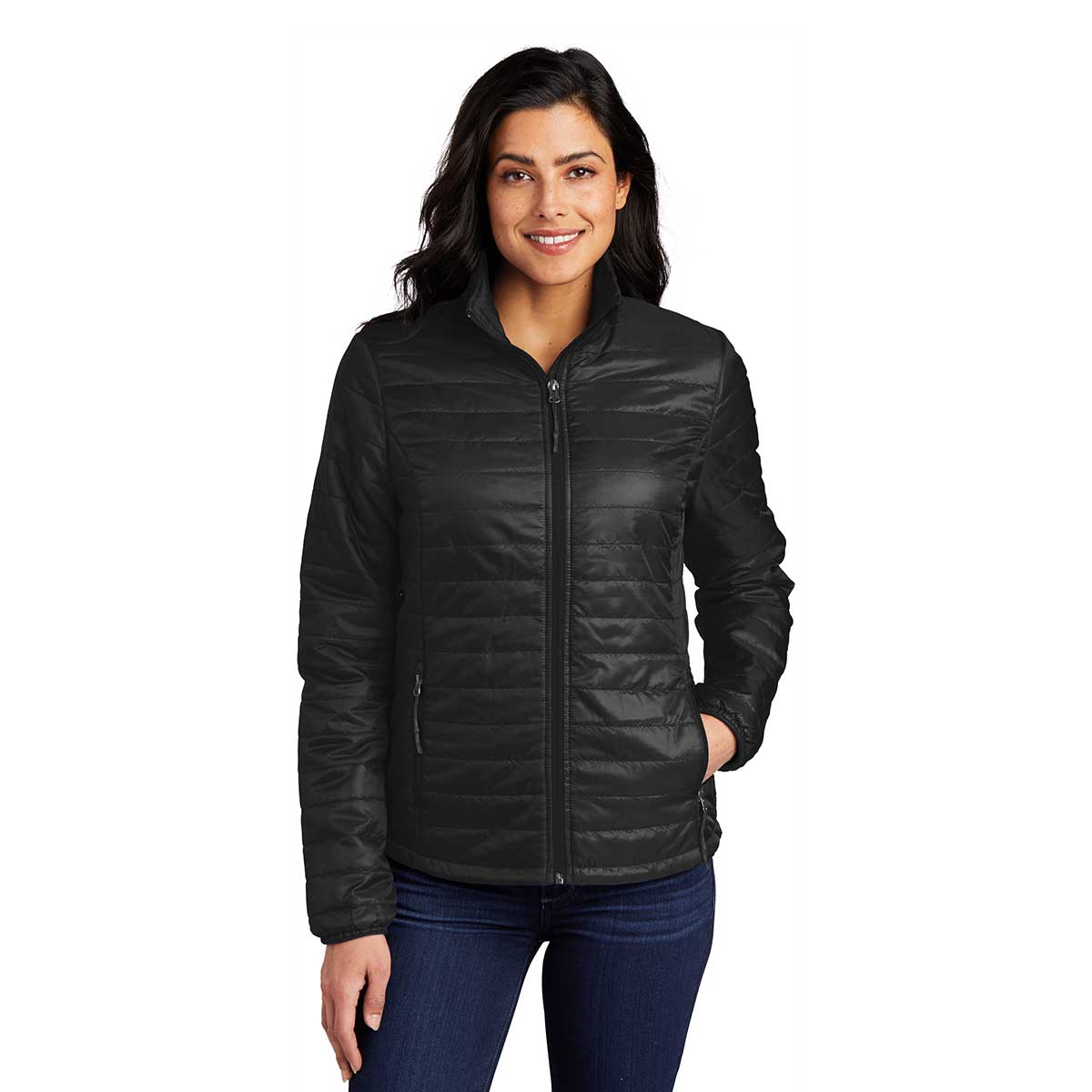 Port Authority Women's Stunning Deep Black Packable Puffy Jacket