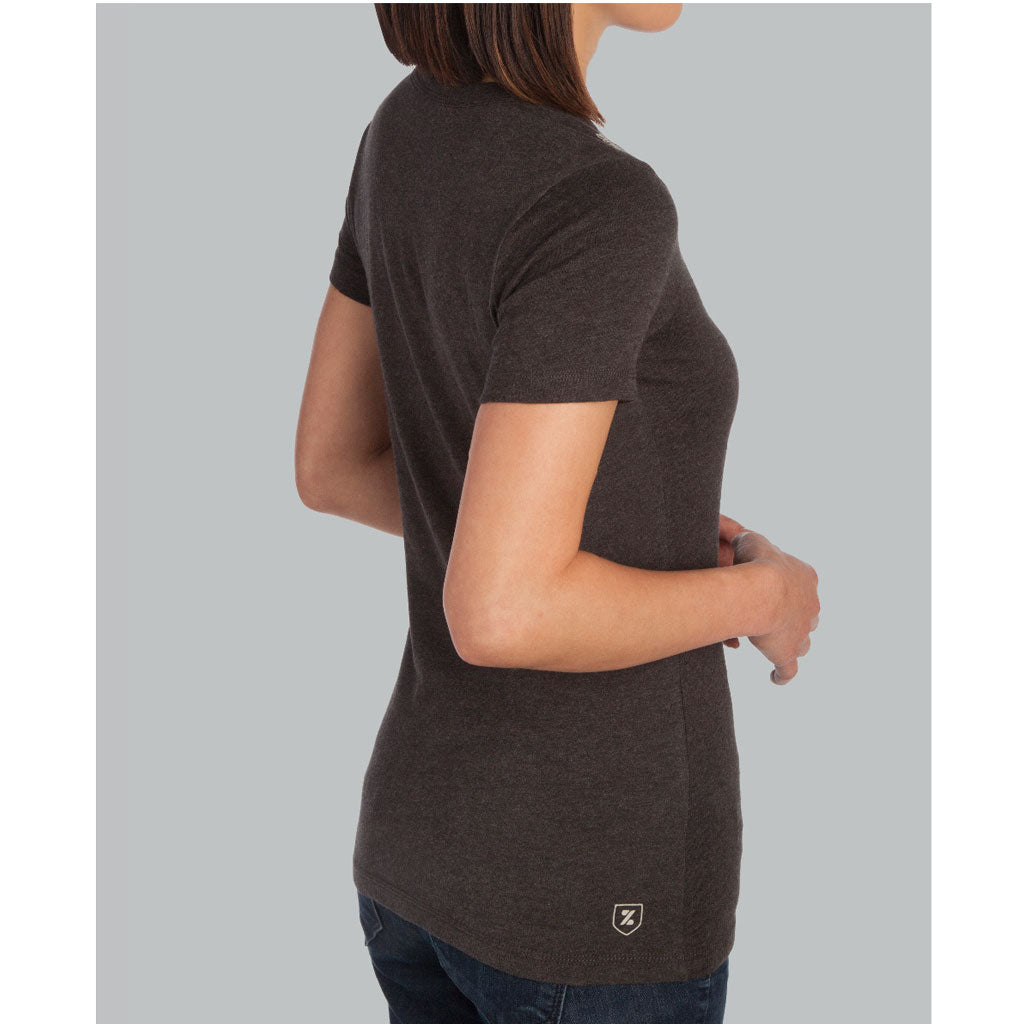 Zusa Women's Stunning Black Heather Peachy Tee