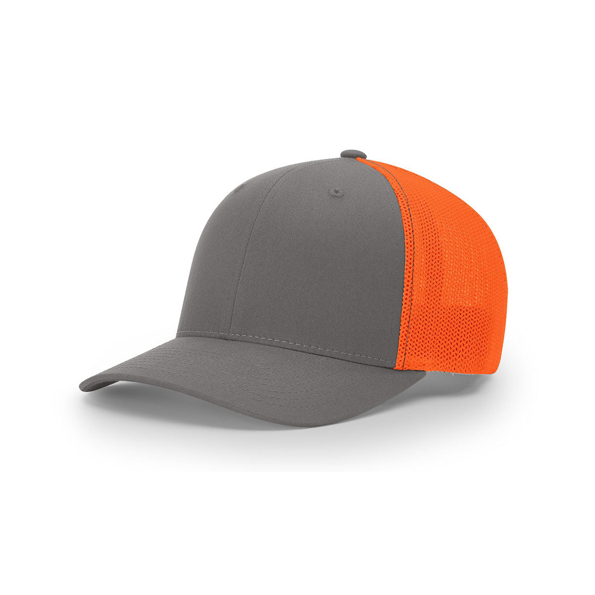 Richardson Charcoal/Neon Orange Mesh Back Split Trucker R-Flex Hat: A Stylish Branding Essential