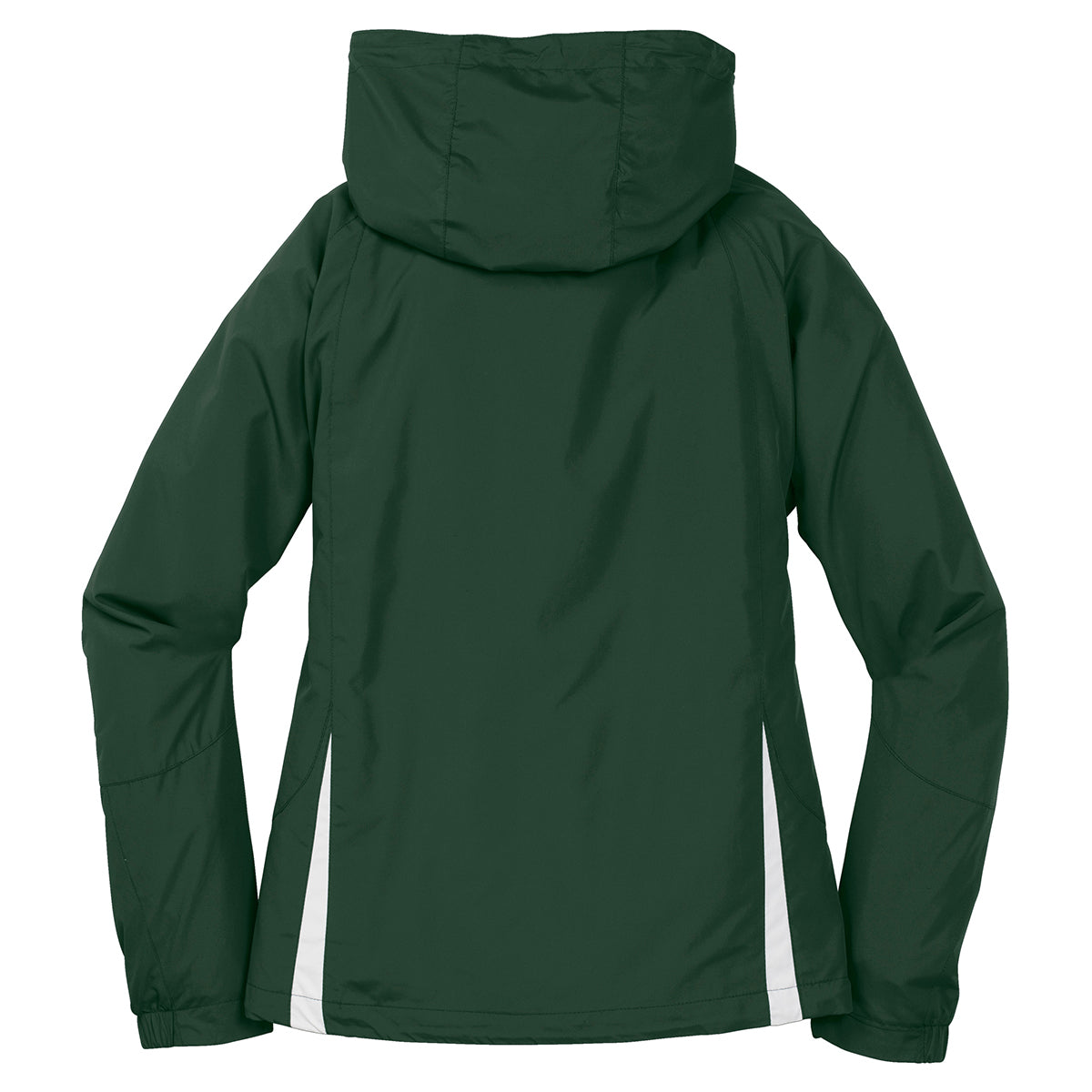 Sport-Tek Women's Stunning Forest Green/White Colorblock Hooded Raglan Jacket