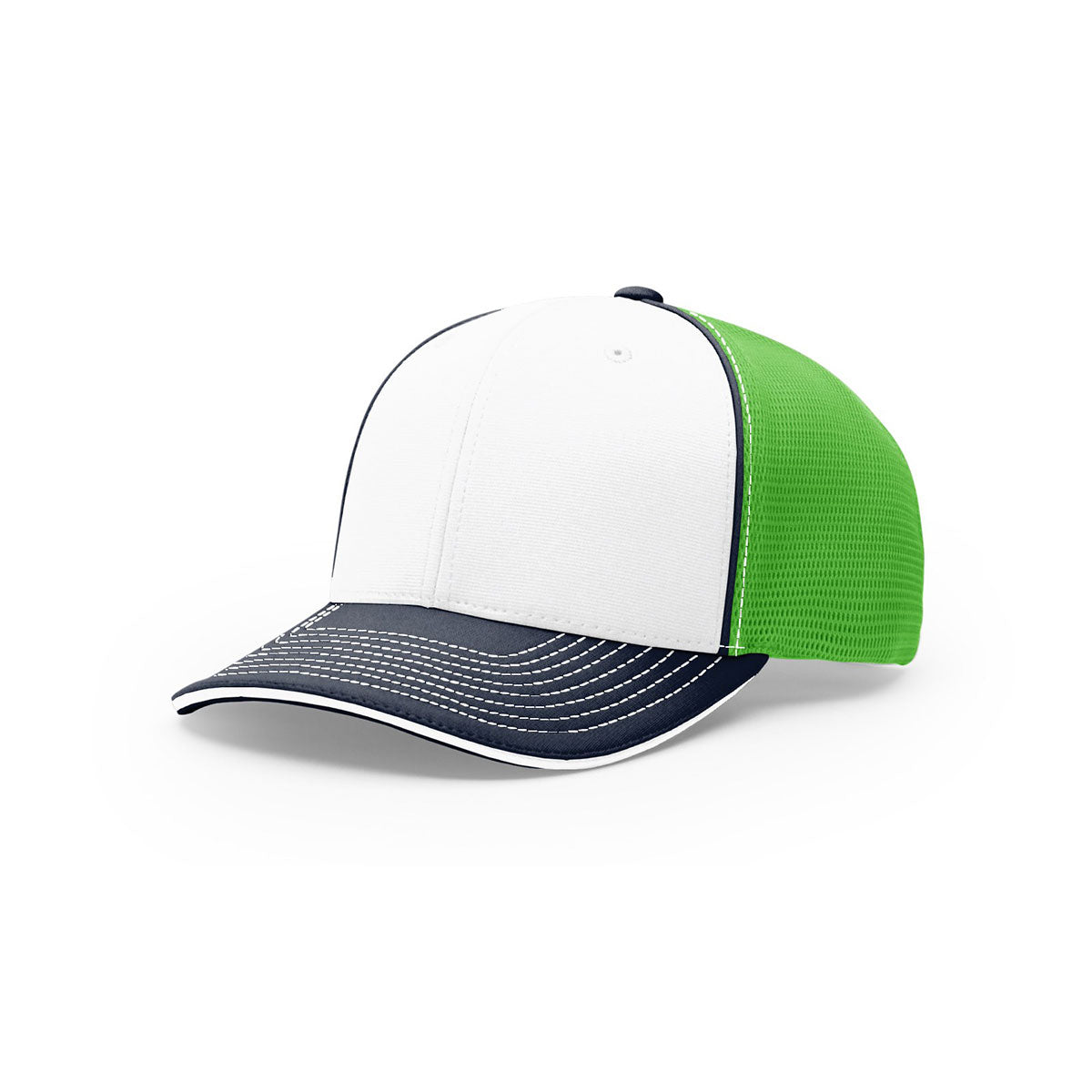 Richardson's Stunning Tri-Color On-Field R-Flex Cap: White, Neon Green & Navy
