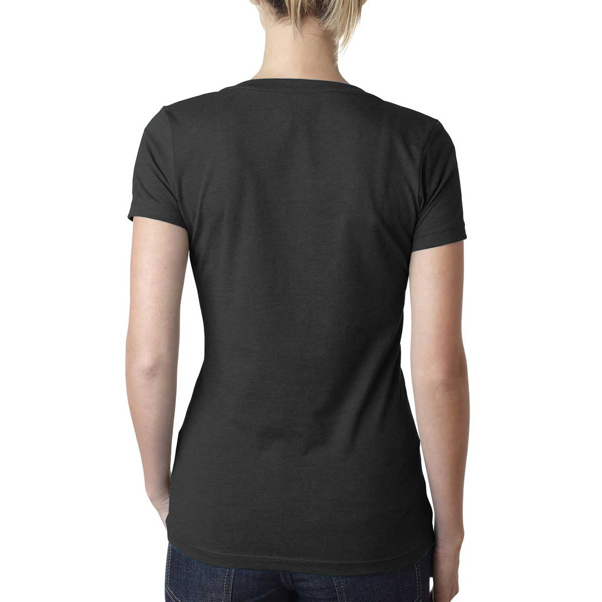 Next Level Women's Stylish Black CVC Deep V Tee