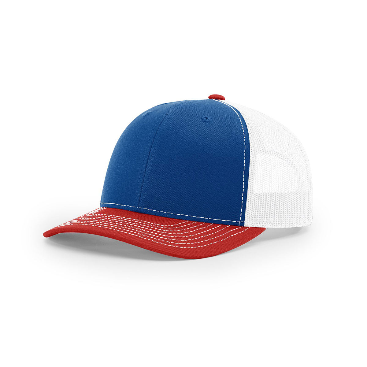 Richardson Royal/White/Red Mesh Back Tri-Color Trucker Hat: A Vivid Style Statement