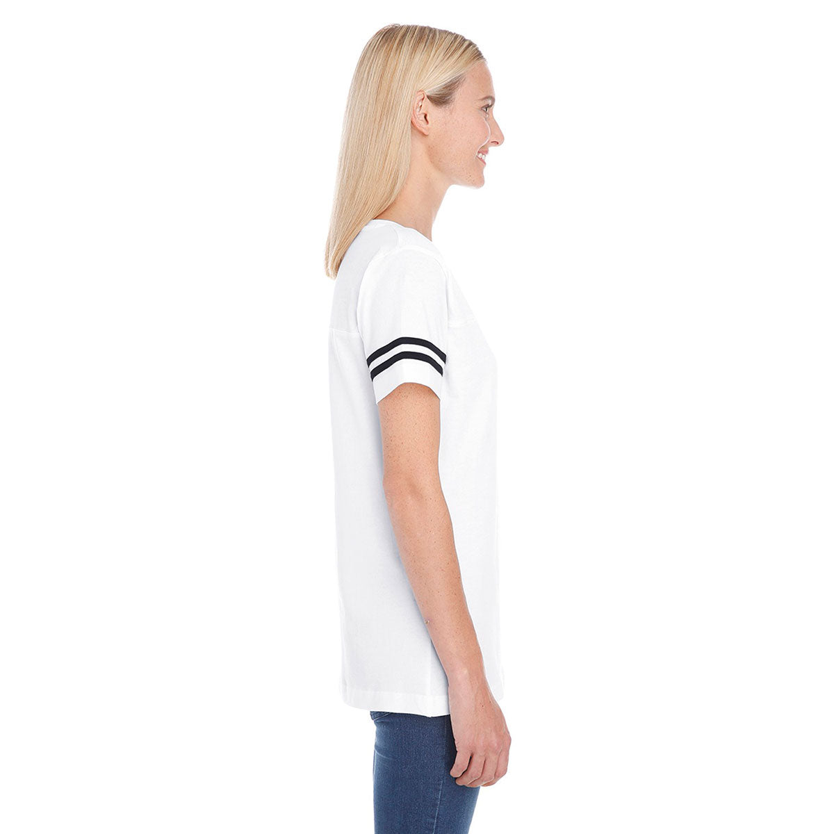 LAT Women's Stunning White/Black Football Jersey T-Shirt